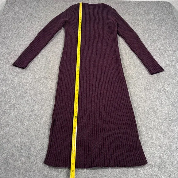 Marine Layer Ribbed Purple Marnie Wool Blend Sweater Midi‎ Dress Women Size M - Picture 6 of 7